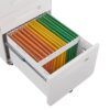 3 Drawer Mobile File Cabinet Under Desk Office, Simple Style Versatile Storage Cabinet For Legal / Letter / A4 Files, 5 Wheel Design Anti-Tilting Cold Rolled Steel Waterproof Moisture-Proof - White - Image 11