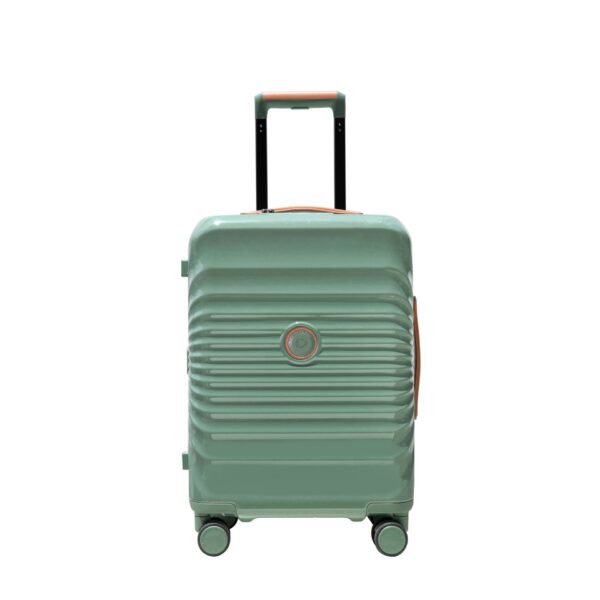 20" Carry On Luggage Lightweight Suitcase Tsa Lock USB Port Luggage Wheel Lock Artificial Leather Top Handle Spinner Wheels - Green