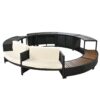 Spa Surround Spa Frame Patio Rattan Sofa Set With Storage Spaces, Mini Sofa And Comfortable Cushion For Patio, Backyard - Beige - Image 21