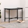 Handwoven Paper Rope Foot Rest Shoes Stools Ottomans For Entryway, Living Room, Bedroom & Office - Black - Image 9