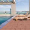 Wood Plastic Composite Deck Tiles (Set of 20), Sustainable Composite Decking Resist Rust, Water, Weather, Easy To Diy & Maintain, Ideal For Patios, Balconies, Rooftops - Mahogany - Image 7