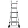 22' Aluminum Multi-Position Ladder With Wheels, 300 Lbs Weight Rating - Metallic Gray - Image 4