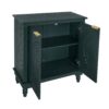 Hollow Carved 2 Door Accent Cabinet With Adjustable Shelf, Sideboard Buffet For Entryway, Living Room Or Bedroom - Blackish Green - Image 13