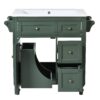 Bathroom Vanity With Top Sink, Modern Bathroom Storage Cabinet & 2 Drawers And A Tip-Out Drawer, Single Sink Bathroom Vanity - Green - Image 14