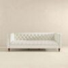 Evelyn - Mid-Century Modern Boucle Luxury Chesterfield Sofa - Ivory White / White - Image 4