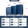 3 Piece Luggage Sets Pc Lightweight & Durable Expandable Suitcase With Two Hooks, Double Spinner Wheels, Tsa Lock, (21/25/29) - Dark Blue - Image 3