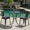 Ambrosia - 3 Piece Bistro Set With Leaf Motifs Top And Seat - Black - Image 2