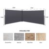 Retractable Side Awning, Waterproof & UV-Resistant, Privacy Screen Divider Roll Up Balcony - Gray - Image 3