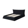 King Size Upholstered Platform Bed With Special Shaped Velvet Headboard, Metal & Solid Wood Frame - Black - Image 11
