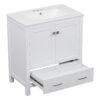 Bathroom Vanity With Single Sink, Combo Cabinet Undermount Sink, Bathroom Storage Cabinet With Two Doors And A Drawer, Soft Closing, Multifunctional Storage, Solid Wood Frame - White - Image 15