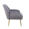 Modern Mid-Century Chair Velvet Sherpa Armchair For Living Room Bedroom Office - Gray - Image 8