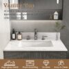 Elegant Bathroom Vanity Top With Undermount Sink - White Sintered Stone - Image 9