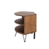 Fan Shape Reclaimed Wood Corner Media Table For Living Room Wise Use Your Space - Natural - Image 10