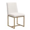 Modern Dining Table Set For 6 Faux Marble Kitchen Table Set With 6 Upholstered Dining Chairs, 7 Piece - White / Golden - Image 18