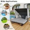 Outdoor Patio Daybed Rattan Daybed Outdoor Sunbed With Detachable Pillows For Patio, Backyard, Pool - Gray - Image 7