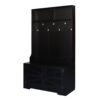 Entryway Bench With Coat Rack, 3 In 1 Design And Adjustable Shelves, Hall Tree With 7 Hooks For Entrance, Living Room - Black - Image 14