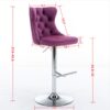 Swivel Velvet Barstools, Adjusatble Seat Height 1712PP (Set of 2) - Purple - Image 8