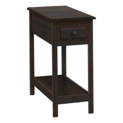 Accent End Table, 2 Tier, Storage Drawer, Transitional - Walnut