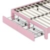 Full Size Upholstered Rainbow Design Bed, Velvet Princess Platform Bed With Storage Drawer, No Box - Spring Needed - Colorful / Pink - Image 7