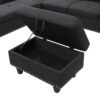 Alger - 98" Wide Left Hand Facing Sofa & Chaise With Ottoman - Charcoal Gray - Image 4