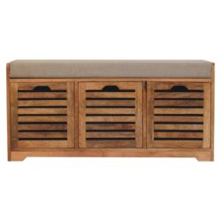 Shutter Shoe Bench, 3 Drawer - Oak