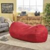 Jasper - Traditional 8 Foot Cylindrical Suede Bean Bag - Red - Image 5