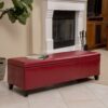 Glouster - Storage Ottoman Leather - Red - Image 8