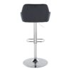 Daniella - Contemporary Adjustable Barstool With Swivel With Rounded Rectangle Footrest (Set of 2) - Chrome / Black - Image 5