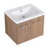 Modern Floating Bathroom Vanity With Resin Sink Soft Close Doors 24" Plywood Design - Imitative Oak - Image 6