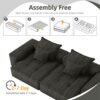 Modern Oversized Modular Sectional Sofa With 2 Chaise Lounge And 2 Armrest, Sparkling Chenille Fabric Soft Cushion Sofa With 4 Pillows, 4 Pieces Diy Combination Tufted Sofa, No Assembly Required - Black - Image 16