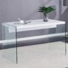 Elegant And Clear Tempered Glass Coffee Table With Storage - White - Image 4
