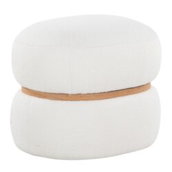 Cinch - Contemporary Pouf Ottoman - Cream / Natural
