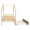 Twin Size House-Shaped Bed With Trundle - Natural - Image 15