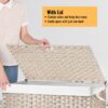 Laundry Hamper With Lid PE Rattan Powder Coating Frame Clothes Hampers With 2 Removable Bags, Wheels, 160L - Gray - Image 29