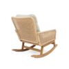 Contemporary Minimalist Wicker Rocking Chair With Soft Polyester Cushions And Durable Wooden Frame - Beige - Image 9