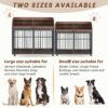 Heavy Duty Large Dog Crate Furniture For Large Medium Dog With Lockable Wheels, Wooden Dog Crate Dog Kennel, End Table Crate With Double Layer Storage - Brown - Image 6