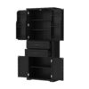 Storage Cabinet With Multi Functional Storage Space, 2 Drawers, Adjustable Shelf - Black - Image 11
