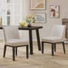 Modern Dining Chair With Durable Fabric Upholstery And Sturdy Wooden Frame (Set of 2) - Light Gray - Image 2
