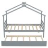 Twin Size House-Shaped Bed With Trundle - Gray - Image 16