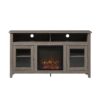 Classic Glass Door Fireplace Tall TV Stand For TVs Up To 65" - Driftwood - Image 2