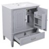 Vintage Style 30" Bathroom Vanity With Sink, Multi Functional Storage, Soft Closing Door - Gray - Image 16