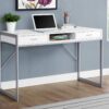 Computer Desk For Home Office, Laptop, Storage Drawers, Modern - White - Image 3