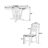 Topmax - 5 Piece Rustic Extendable Dining Table Set Round Trestle Table And 4 Cross Back Dining Chairs For Kitchen, Dining Room - Natural - Image 2