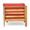 Oana - Contemporary 3 Piece Sofa Set Acacia Wood With Water Resistant Fabric Cushions - Red - Image 5