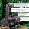 Pizza Oven Outdoor 12" Automatic Rotatable Pizza Ovens Portable Stainless Steel Wood Fired Pizza Oven Pizza Maker With Built-In Thermometer Pizza Cutter Carry Bag - Black - Image 4