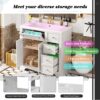 Bathroom Vanity With Resin Sink Combo, Frame Bathroom Storage Cabinet, Freestanding Vanity Set With 3 Drawers & Adjustable Shelf - White - Image 5