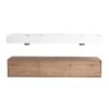 Contemporary Wall Mounted Bathroom Vanity With Dual Resin Sink And Soft Close Drawer - Imitative Oak - Image 12