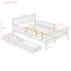 Full Size Platform Bed With Guardrails On Both Sides And 2 Storage Drawers - White - Image 8