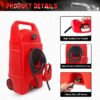 34 Gallon Gas Caddy With Wheels Fuel Transfer Tank, Gasoline Diesel Can Fuel Storage Tank For Automobiles ATV Car Mowers Tractors Boat Motorcycle - Red - Image 2