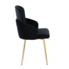 Dahlia - Contemporary Dining Chair (Set of 2) - Gold / Black / Gold - Image 3